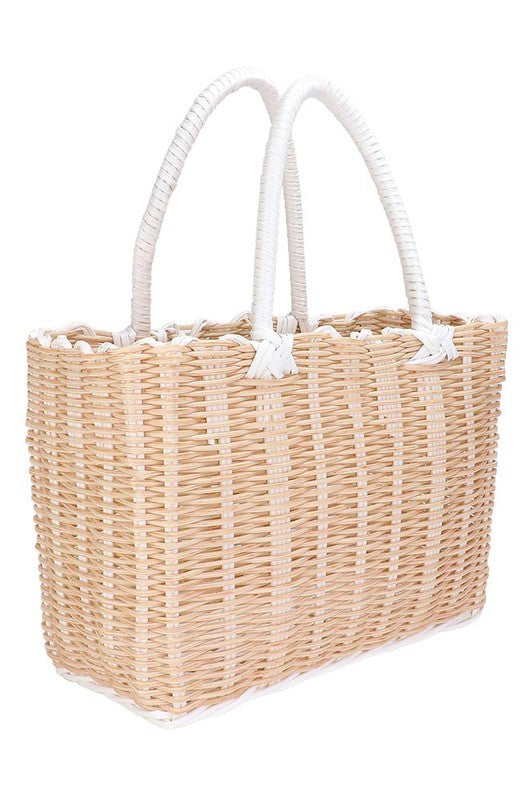 Basket Weave Tote Bag / Shoulder Bag