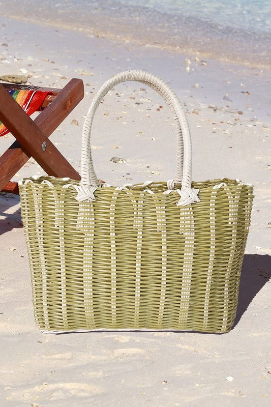 Basket Weave Tote Bag / Shoulder Bag
