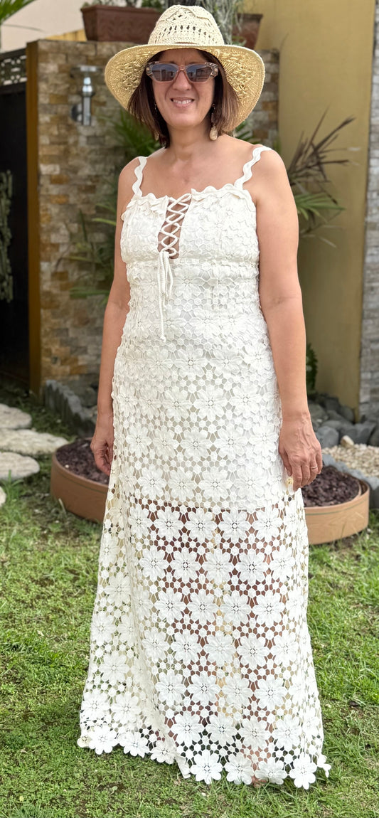 Lace Up Maxi Dress