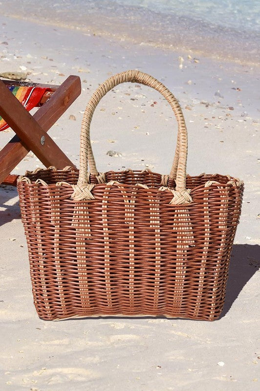 Basket Weave Tote Bag / Shoulder Bag