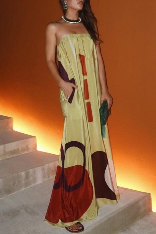 HIC SLEEVELESS PRINTED MAXI DRESS FOR VACATION