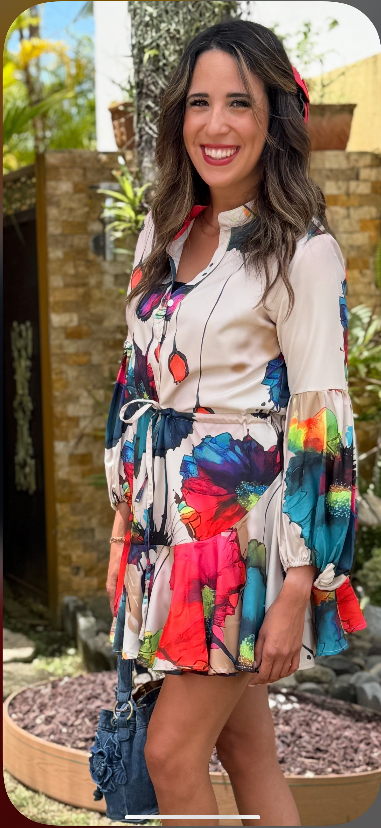 FLOWER PAINT BILLOWY FIT MINI FLOWER